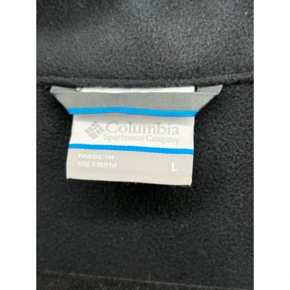 Columbia Softshell Jacket, Gray Black Fleece Lined, Bomber, Full Zip, Size L